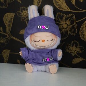 Labubu Clothes Beanie and Shirt - Purple (DOLL NOT INCLUDED)
